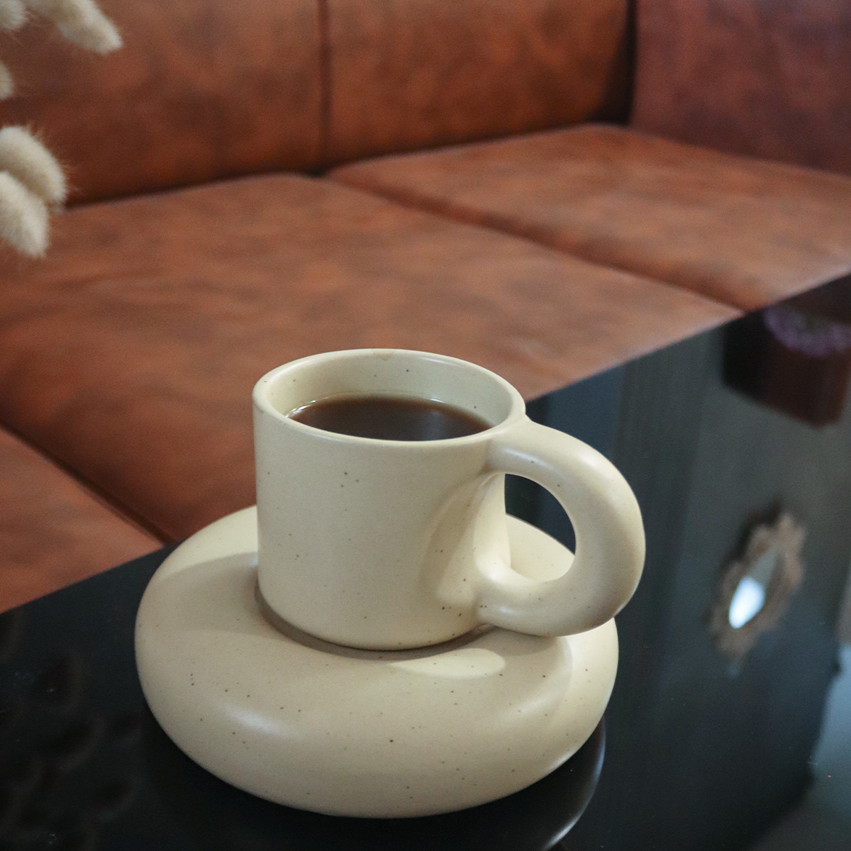 CHUNKY KOREAN MUG & SAUCER SET