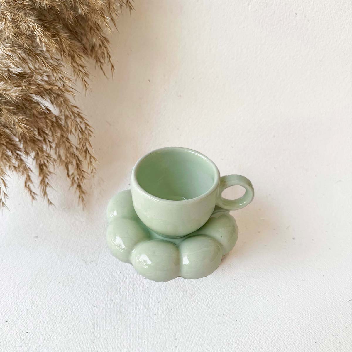 BUBBLES CUP & SAUCER SET | GREEN