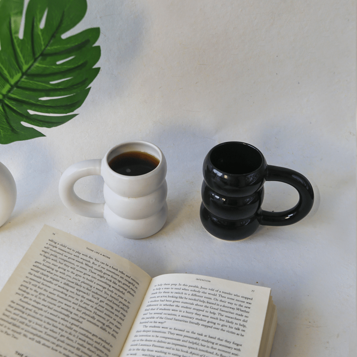 TIERED MUGS : BUY 1 GET 1 FREE | BLACK & WHITE SET OF 2