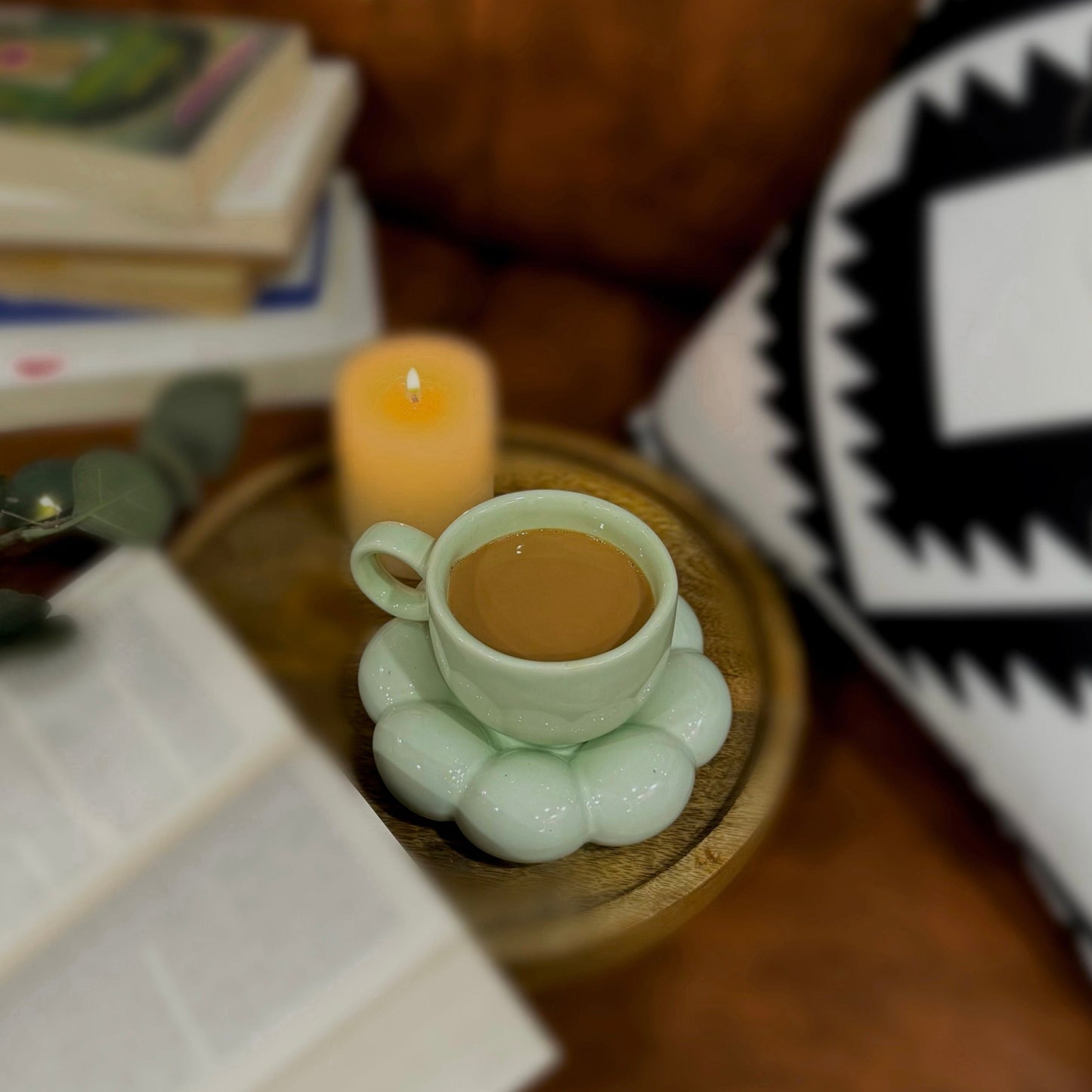 BUBBLES CUP & SAUCER SET | GREEN