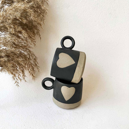 BLACK HEART MUGS: BUY 1 GET 1 FREE | SET OF 2