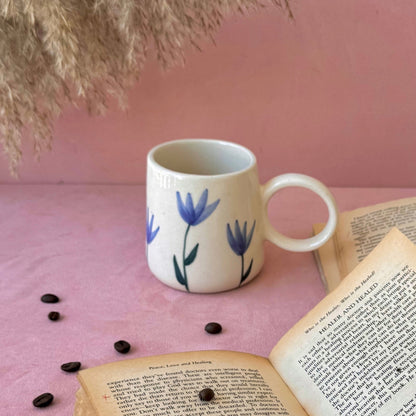 HANDPAINTED BLUE TULIP MUG