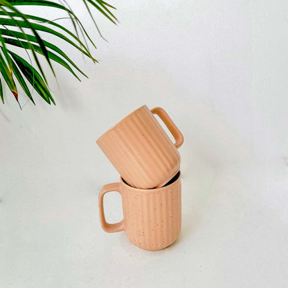 RIBBED MUGS: BUY 1 GET 1 FREE | BLUSH PINK | PACK OF 2