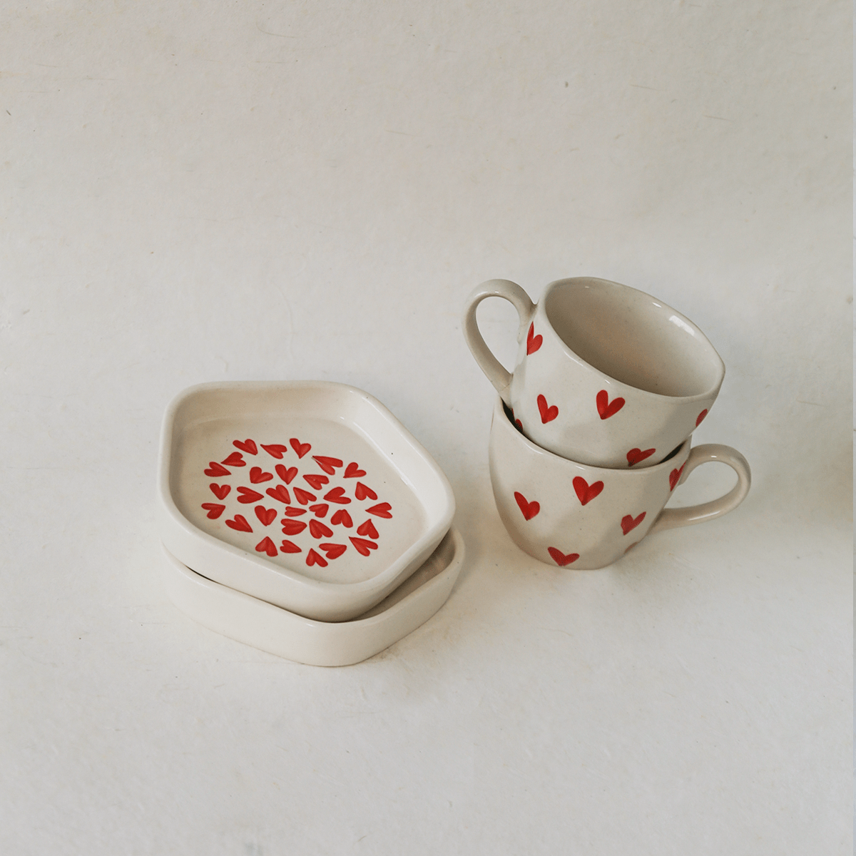 LITTLE HEARTS CUP & SAUCER - SET OF 2